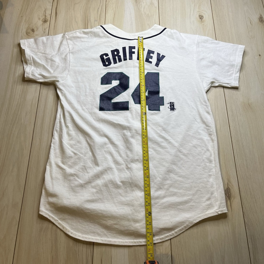 Seattle Mariners Vintage Majestic Jersey Button Up 24 Griffey White Mens Size XL - Picture 15 of 16